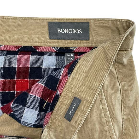 BONOBOS Washed Chinos Straight Leg Pants in True Khaki Size 35x32 Work #11598 - Picture 5 of 8
